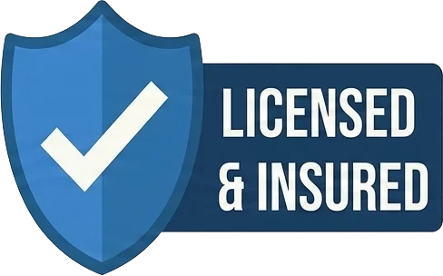 Shield icon with words Licensed & Insured